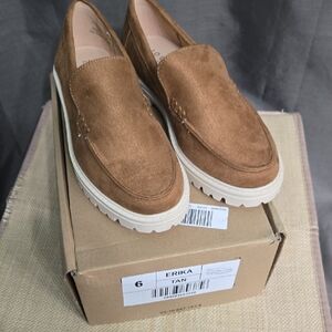 Journee Collection Tan Suede Slip-On Loafers